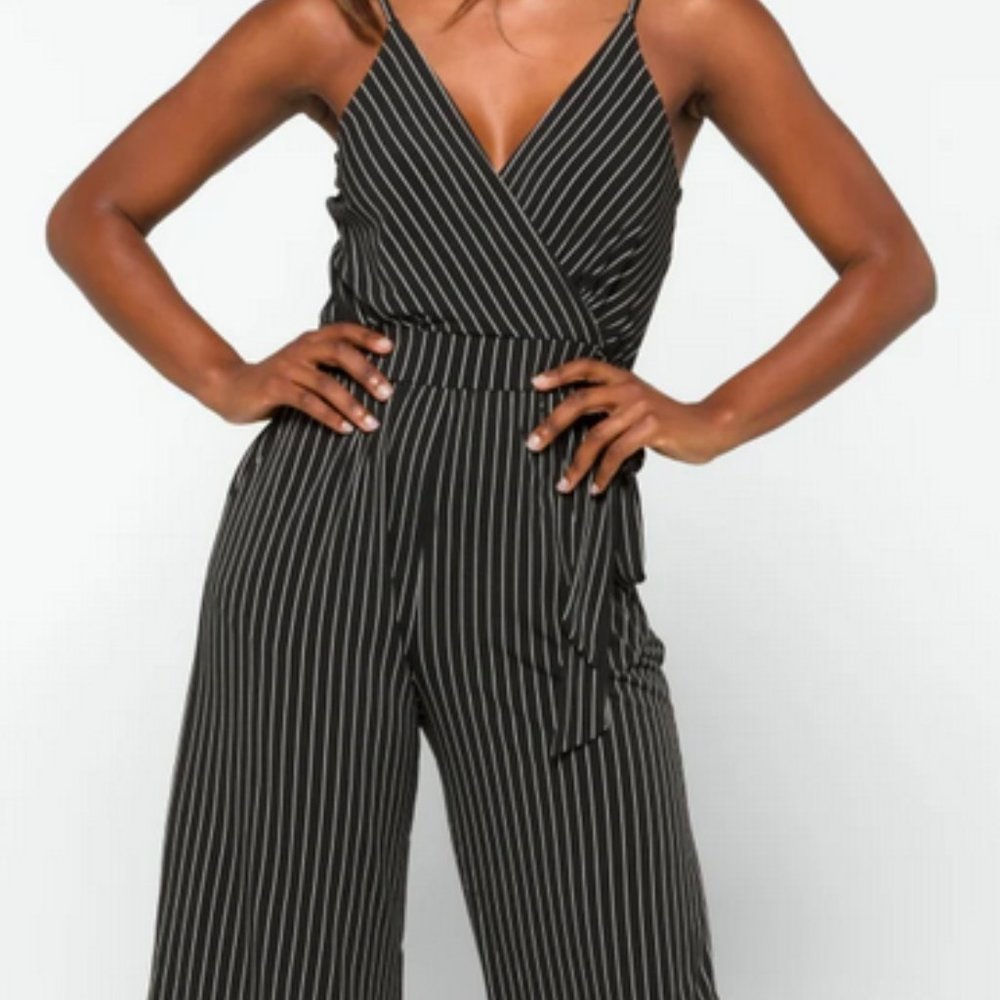 Kaileigh Rica Knit Crop Jumpsuit (L)